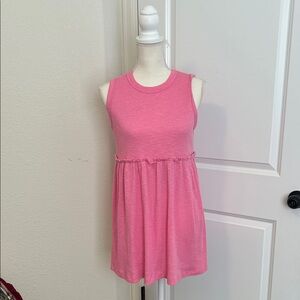 Pink Lily Ribbed Knit Pink Sundress Size Medium